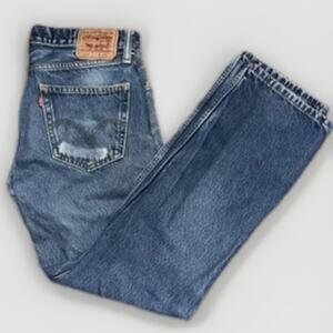 Levi’s 505 Regular Straight Fit Jeans 34x31 Blue Denim Zip Fly Mid Rise Patina